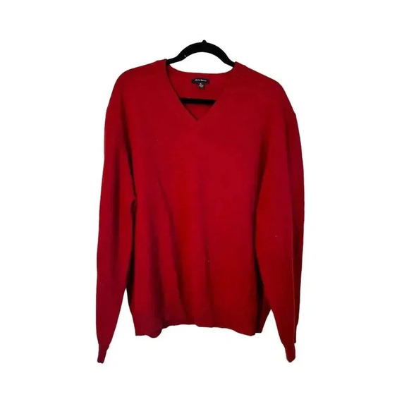 Club Room Men's XL Red 100% Wool V-Neck Pullover Sweater - Picture 1 of 7